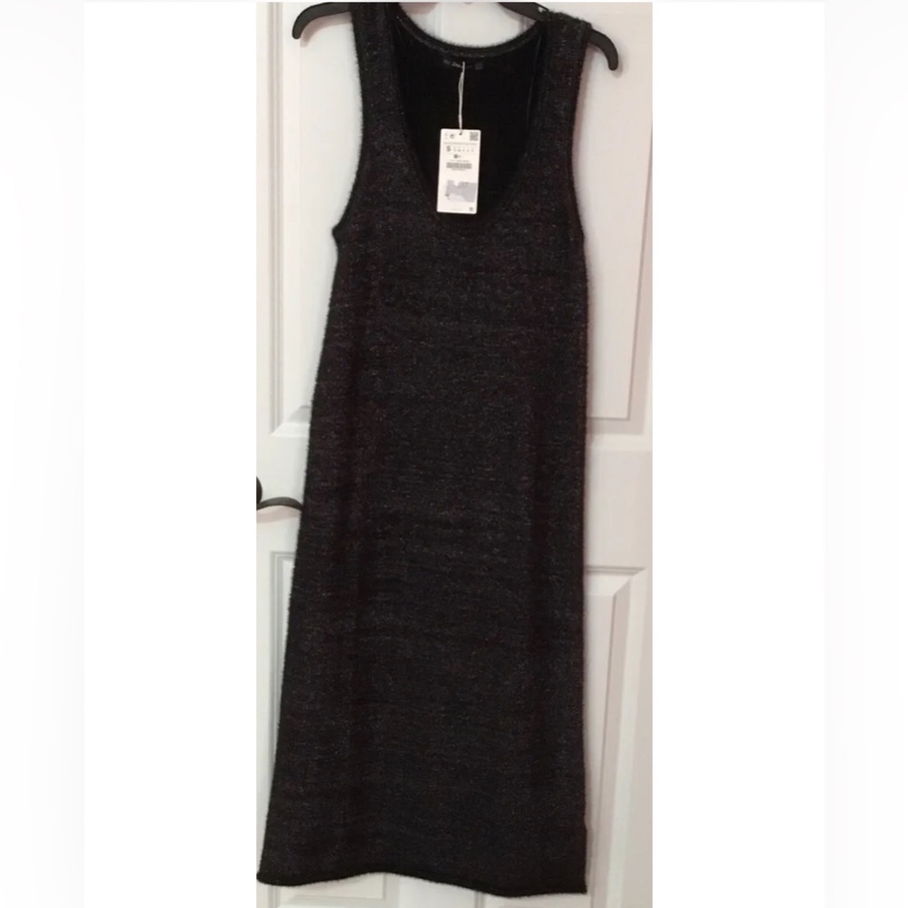 Zara Basic Collections Shimmer Knit Dress Size S NWT